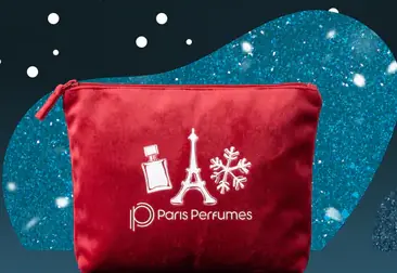 Punane Paris Perfumes kosmeetikakott Eiffeli torni ja lumehelbega